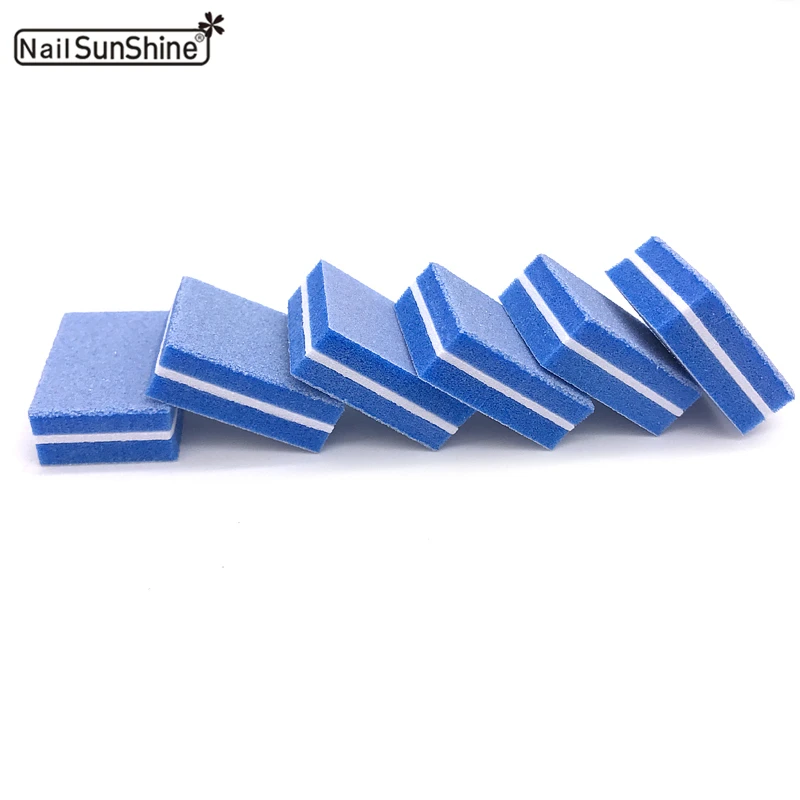 

50pcs/lot Sponge Nail File Blue Colors Sanding Buffer Polish Block Nail Files Double Side Manicure Makeup Tools High Quality