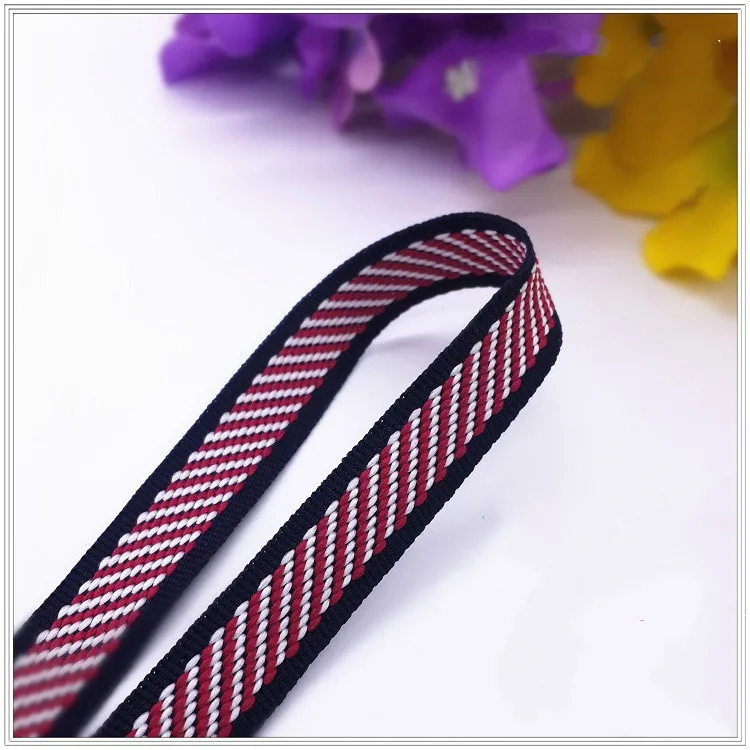 New 1cm Red White Braid Rope Embroidery Edge Ribbon Belt DIY Handmade