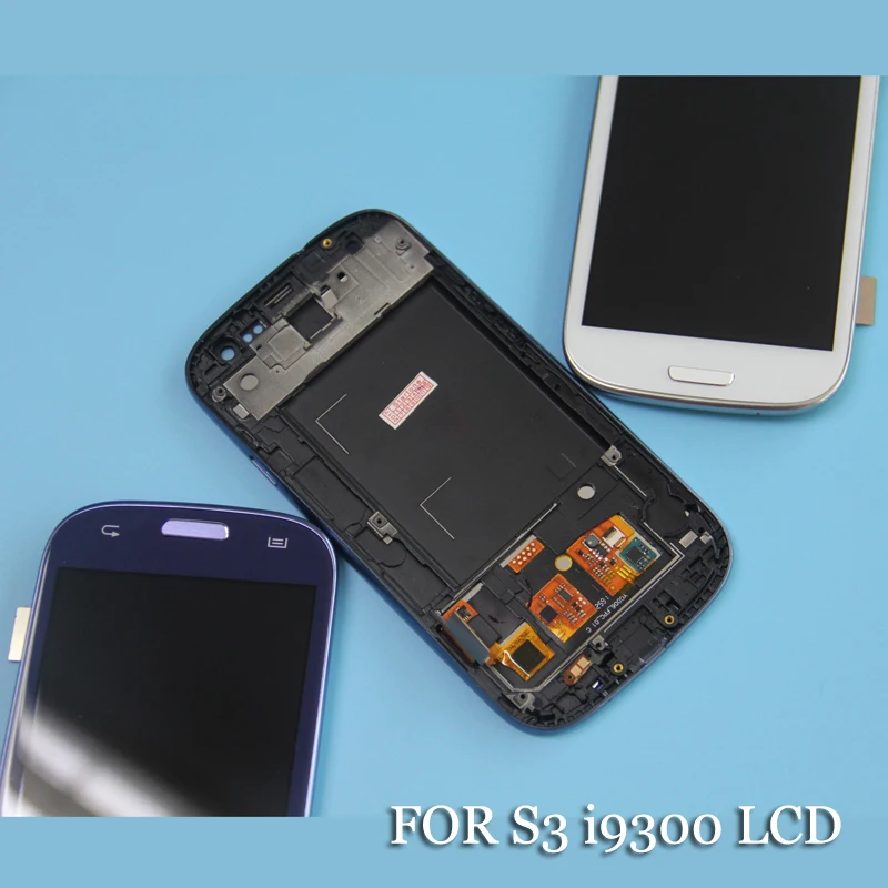 

screen for samsung s3 i9300 lcd display frame s3 i9300 display for samsung s3 i9300 LCD White Blue