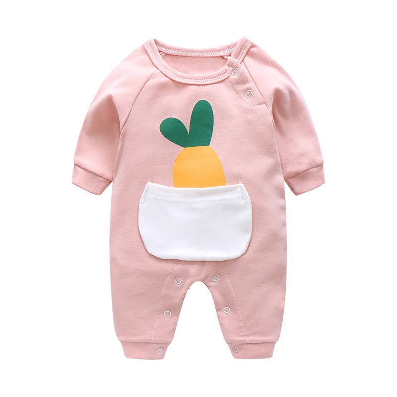 Newborn baby girls summer rompers toddler cotton long sleeve jumpsuits