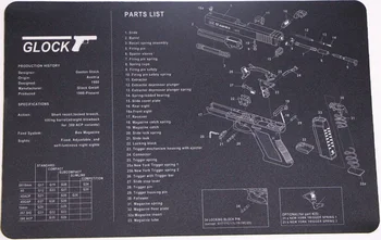 

Glock Gun Cleaning Rubber Mat 17"x11" Waterproof Non-Slip Cleaning Mat with Parts Diagram and Instructions Armorers Bench Mat