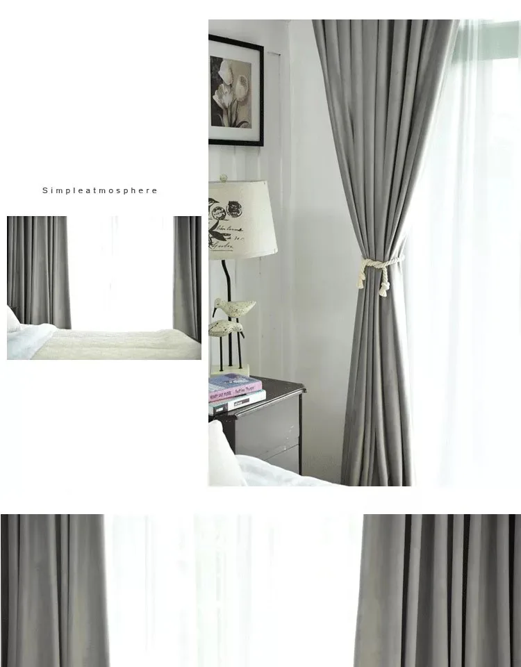 High Shading Luxury Velvet Blackout Windows Curtain