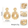 Pendientes redondos de onda Irregular para mujer, aretes huecos geométricos, gota exagerada, joyería con estilo 2163 ► Foto 3/6