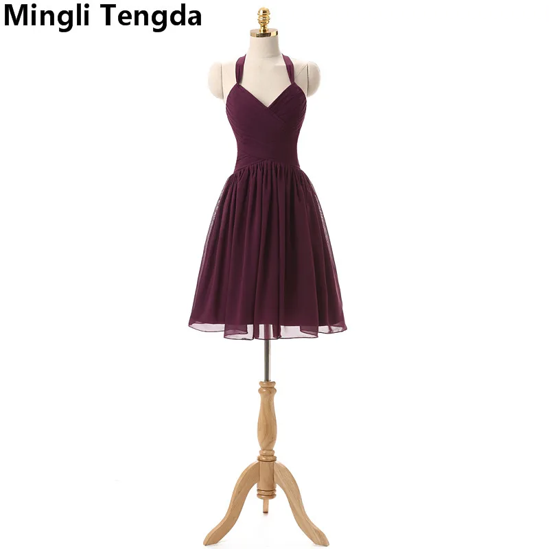 Mingli Tengda новые Драк фиолетовые платья подружки невесты на бретельках шеи