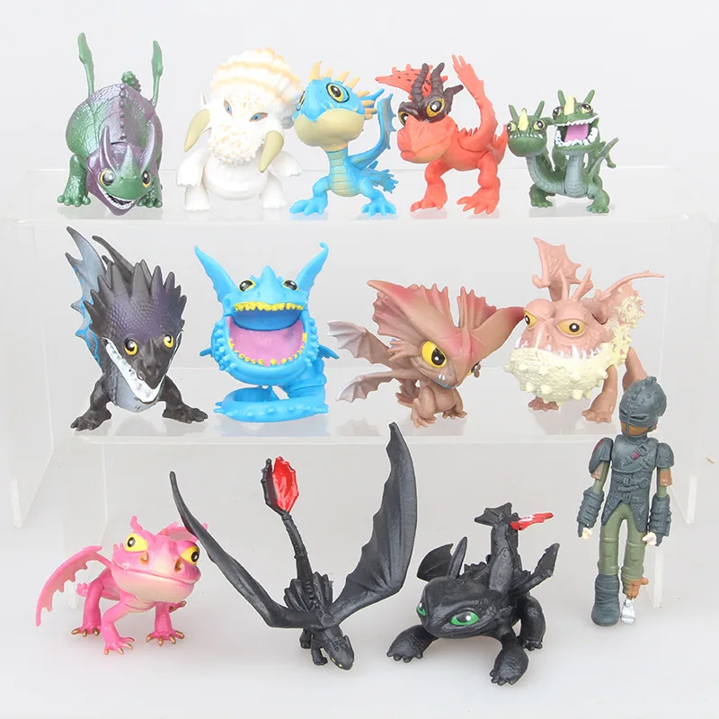 

12/13pcs/set How To Train Your Dragon 3 Action Figures Hiccup Toothless Night Fury Dragon Skull Gronckle Deadly Nadder Figures