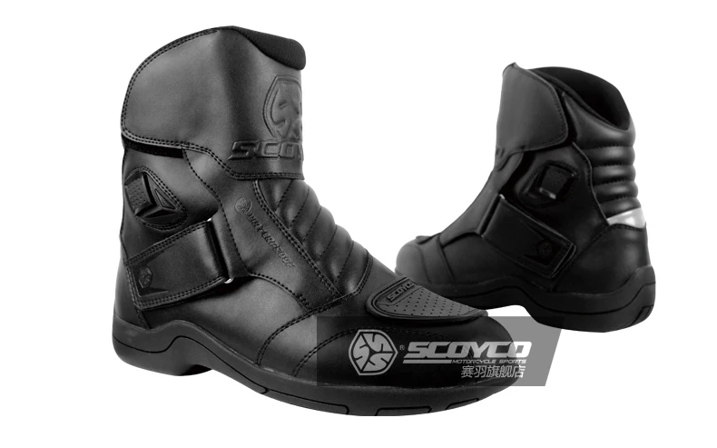 SCOYCO водонепроницаемые мотоциклетные ботинки MBT011w дорожные Автомобильные Гонки Сапоги мотопробег, Гонки обувь