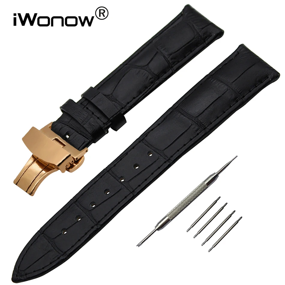 Croco Lederen Horlogeband voor Seiko Tissot Caiso Citizen Horloge Band  Vlinder Gesp Riem 14/16/18/ 19/20/21/22/23/24/26mm|leather  watchband|genuine leather watchbandbutterfly buckle - AliExpress