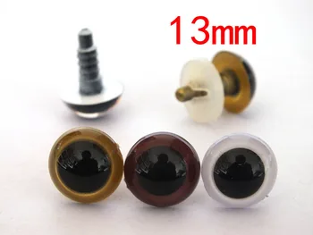 

13mm safety eyes in gold/brown and white plastic for doll, crochet, plushies