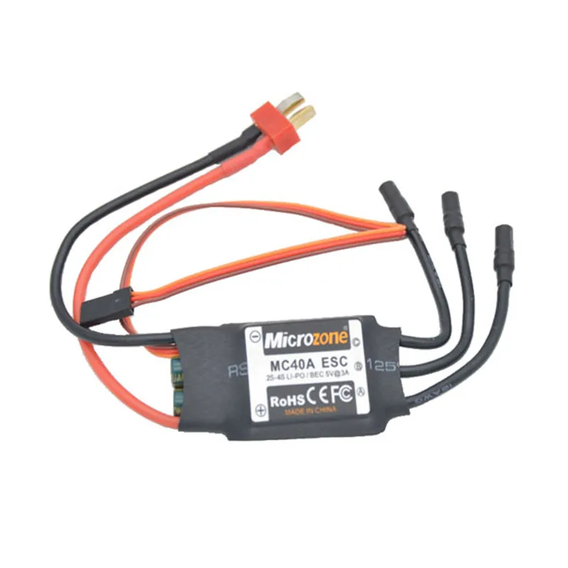 Microzone MC 2-4 S 40A бесщеточный ESC с 5 V/2A BEC для Радиоуправляемая модель самолета игрушки запасные части