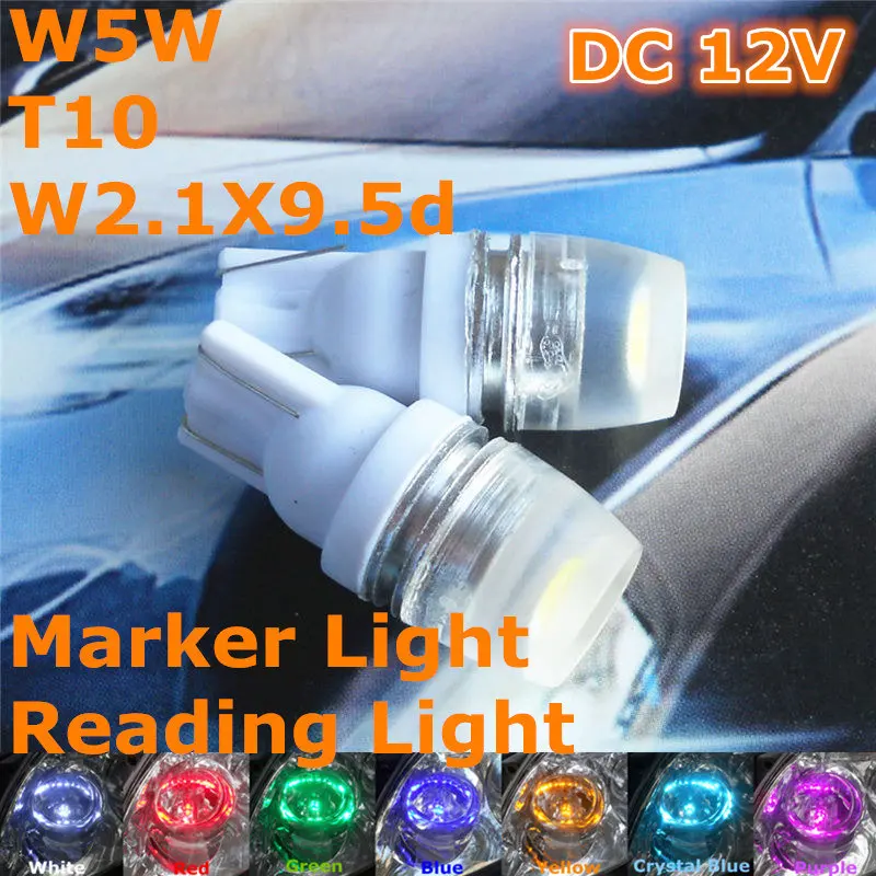 

12V LED Car Bulb T10(High Power Spot Lamp)W5W W2.1X9.5d for Marker Trunk Boot Licence Reading Light