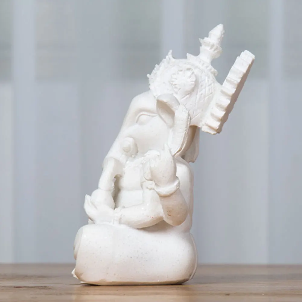 Estatua de elefante de Buda Ganesha de piedra arenisca religiosa escultura de estatuilla hecha a mano miniaturas decoración del hogar