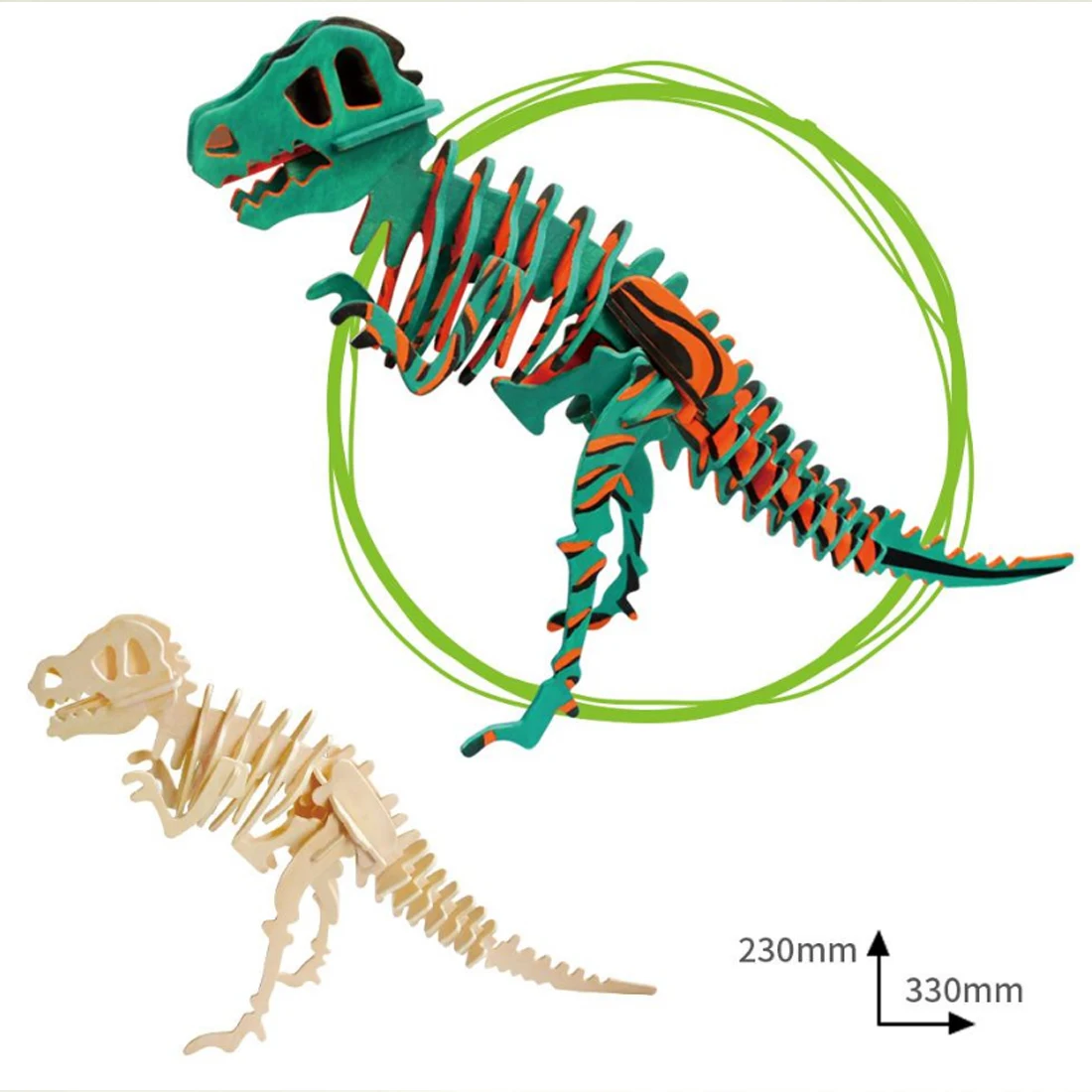 Tyranosaurus Форма 3D живопись головоломка DIY собрать стволовых игрушки с 5 цвета пигмента раннего обучения Образование игрушки для детей