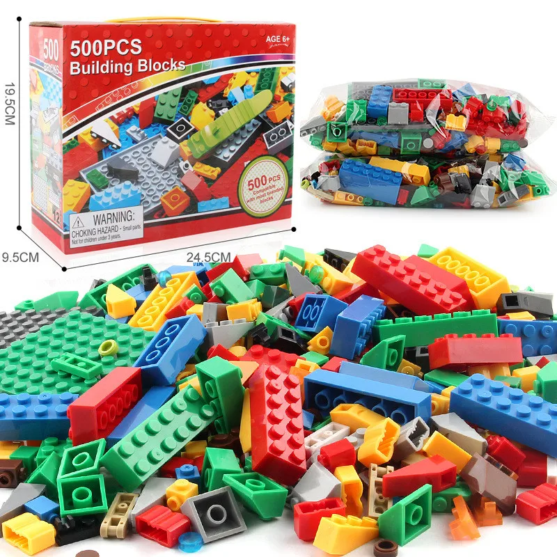 1000Pcs City DIY Building Blocks Sets Compatible LegoING Minecrafteds Friends Classic Bricks Technic Creator Toys for Children