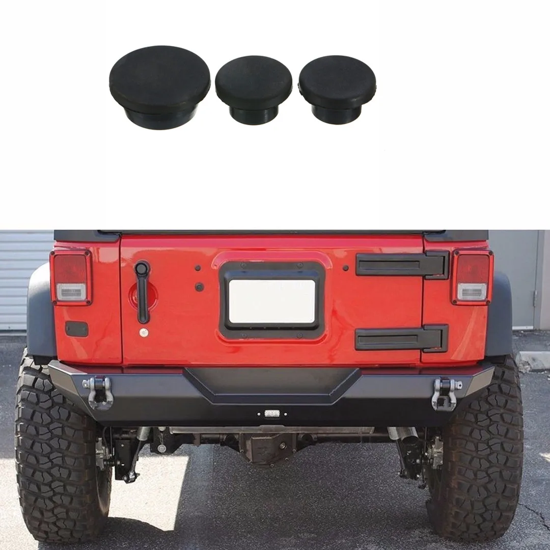 

3pcs Car Tailgate Rubber Plug Set for Jeep Wrangler JK Tailgate Tramp Stamp Tire Carrier Delete 2007 - 2018