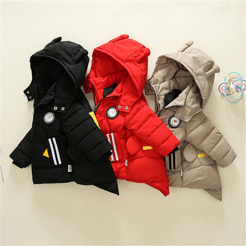 

Girls Duck Down Jackets Baby Outdoor Warm Clothing Thick Coats Windproof Children Winter Jackets Kids Cartoon bee Outerwear