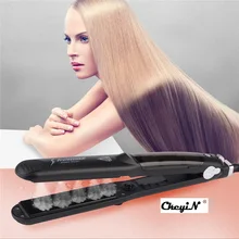 Паровой спрей выпрямитель для волос 6 файлов регулируемые 3D плавающие пластины Профессиональный Плоский Утюг 2,5 м шнур питания паровой инструмент для укладки P42