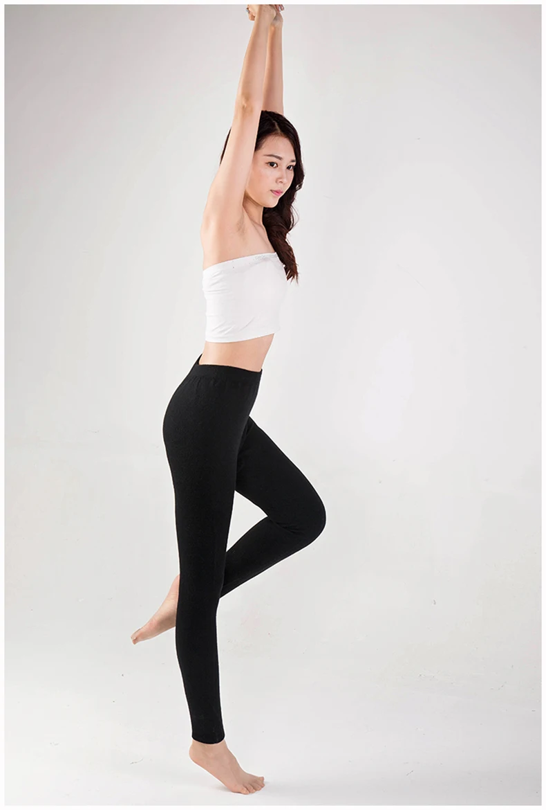 leather leggings YUNSHUCLOSET New style Momen Cashmere Wool Warm Pants Knitted Long Johns Spandex Leggings High-quality Free Shipping thigh highs