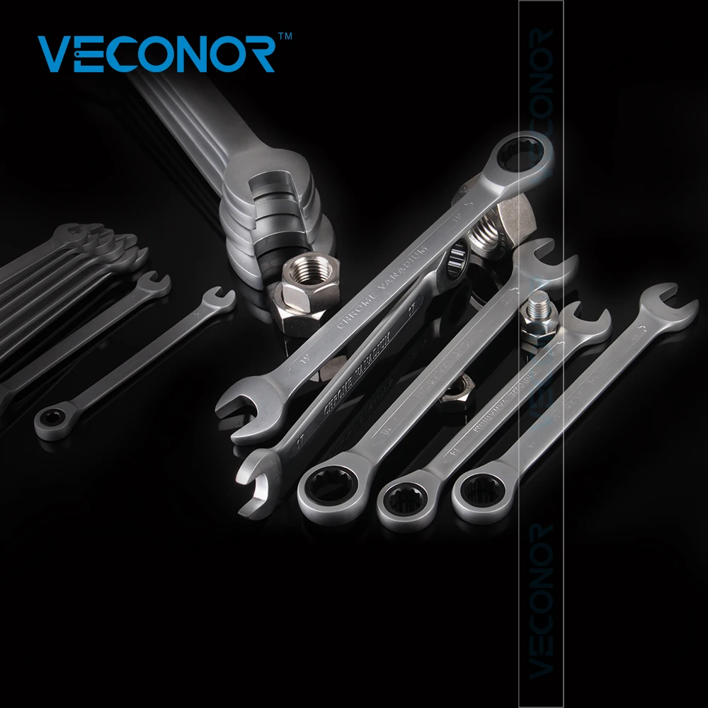 

6-18mm Ratchet Spanner Wrench Set of Tools Gear Ring Key 72T CRV Steel Dull Polish