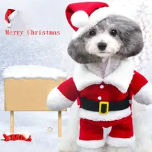 Рождественская домашняя собака кошка одежда костюм зимняя одежда для домашних животных для кошки Щенок Костюм Теплый кот пальто куртка Санта Клаус Одежда для домашних животных