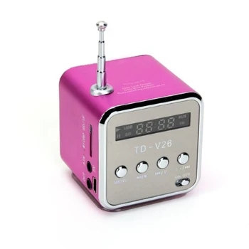 

EDT-TD-V26 Portable Mini Digital Speaker with Micro SD / TF / USB /FM (Pink)