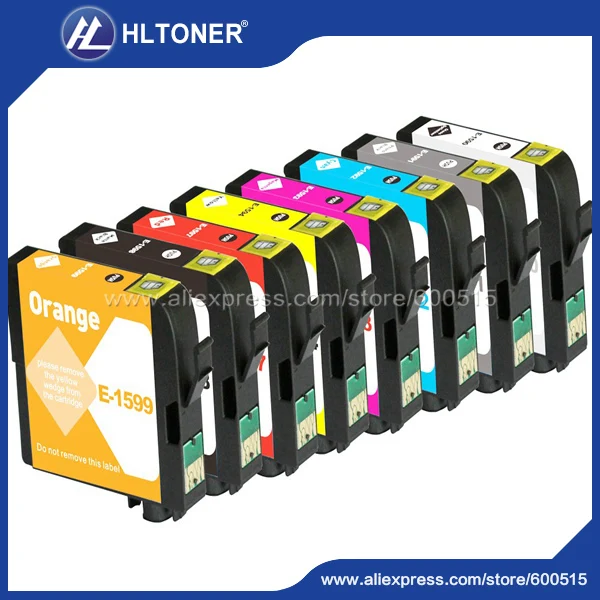 

8pcs Compatible ink cartridge T1590 T1591 T1592 T1593 T1594 T1597 T1598 T1599 for Ep STYLUS PHOTO R2000