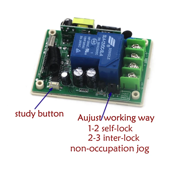 Smart Control 433 MHz Multifunctional AC 85V-250V 30A 1 Channel Remote Control Switch SKU: 5288
