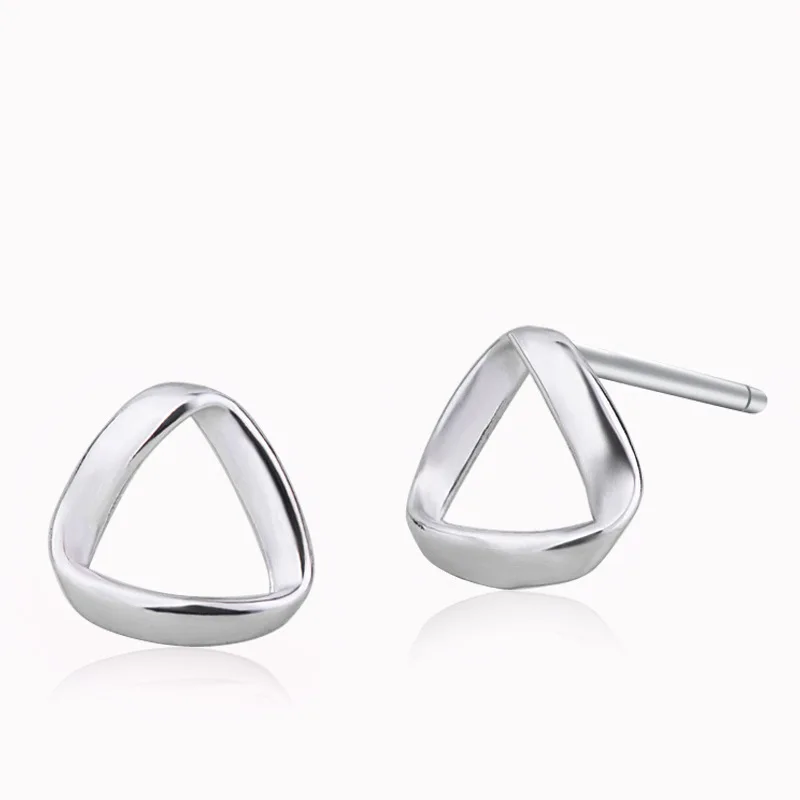 925-Solid-Sterling-Silver-Geometric-Stud-Earrings-For-Women-Engagement-Wedding-Birthday-Gift-Jewelry-Brincos-A144
