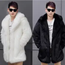 Осенняя кожаная куртка с длинным рукавом из искусственной норки, Мужская зимняя утолщенная теплая меховая кожаная куртка, мужские свободные куртки, модные черные и белые