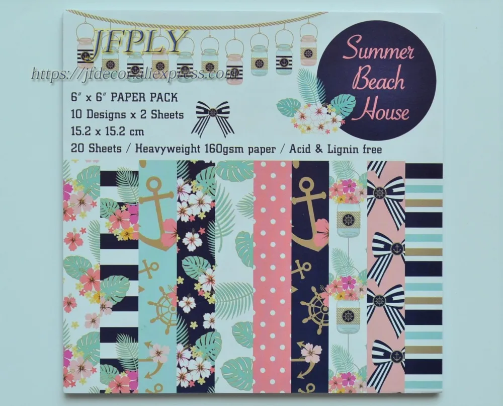 

Summer Series Scrapbooking Paper Pack Craft Paper Art Card Card Making 6"x 6" 20 Sheets /pack