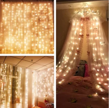 

300LED Icicle String Lights Outdoor Holiday Christmas Decorative Wedding xmas Fairy Lights For Curtain Garland Strip Party Light