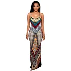 Save 3.52 on 2016 Robe Sexy Long Dresses Sleeveless Backless Two Front Splits Spaghetti Strap Slit Design Printed Maxi Summer Women Dress