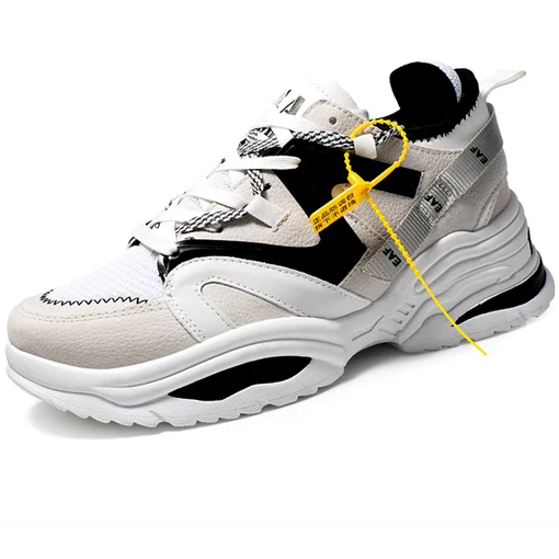 Мужская обувь на толстой подошве, бренд Superstar, мужские кроссовки для бега, черные кроссовки, уличная Мужская обувь для ходьбы, спортивная резиновая Мужская обувь для бега, суперзвезда - Цвет: White Grey
