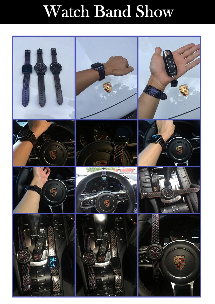 Для Apple Watch Series 4 Band настоящий углепластиковый футляр для часов Ремешки для Apple Watch Series 1 2 3 iWatch 38-4 мм мужской браслет на запястье
