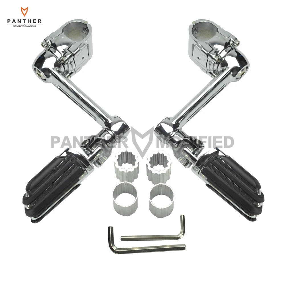 

22mm 30mm 35mm Chrome Motorcycle Front Pegs Adjustable Driver Floorboards Moto Foot Rest case for Honda Goldwing GL1800