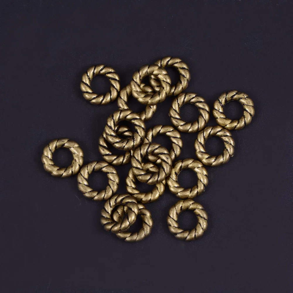 10 шт./лот, косички для волос, дреды, бусины, приблизительно 8 мм, тибетские золотые бусины, запонки для волос