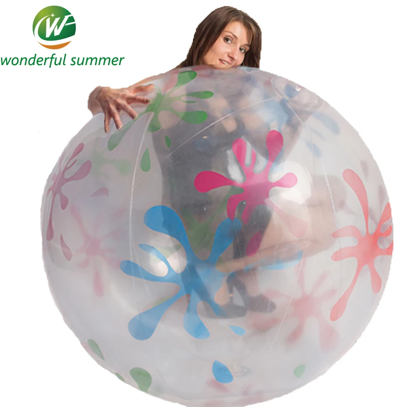 

85cm Swimming Ring Pool Float Ball For Kids And Adult Inflatable Transparent Printed Beach Ball Outdoor Water Sport Toysl PVC