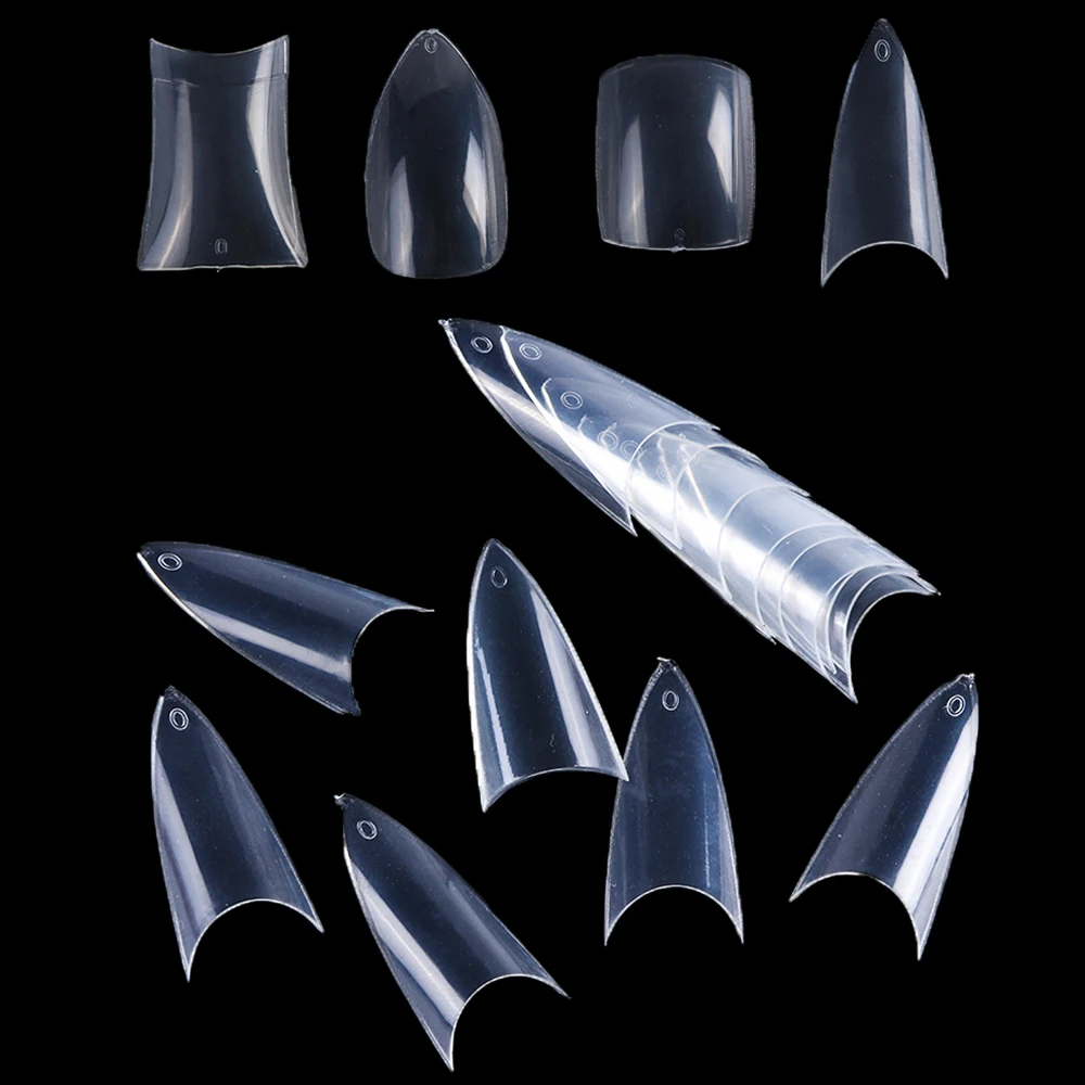 500 шт французские половинчатые накладные ногти акриловые накладные ногти Натуральные Искусственные накладные ногти дисплей для наращивания ногтей Маникюрный Инструмент JI871