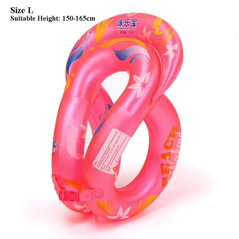 Новинка 0,35 мм толстое Надувное детское кольцо для плавания на шею Piscina водный игрушечный бассейн поплавок детская рука взрослого человека плавает плавающий круг ming спасательный жилет - Цвет: Pink L