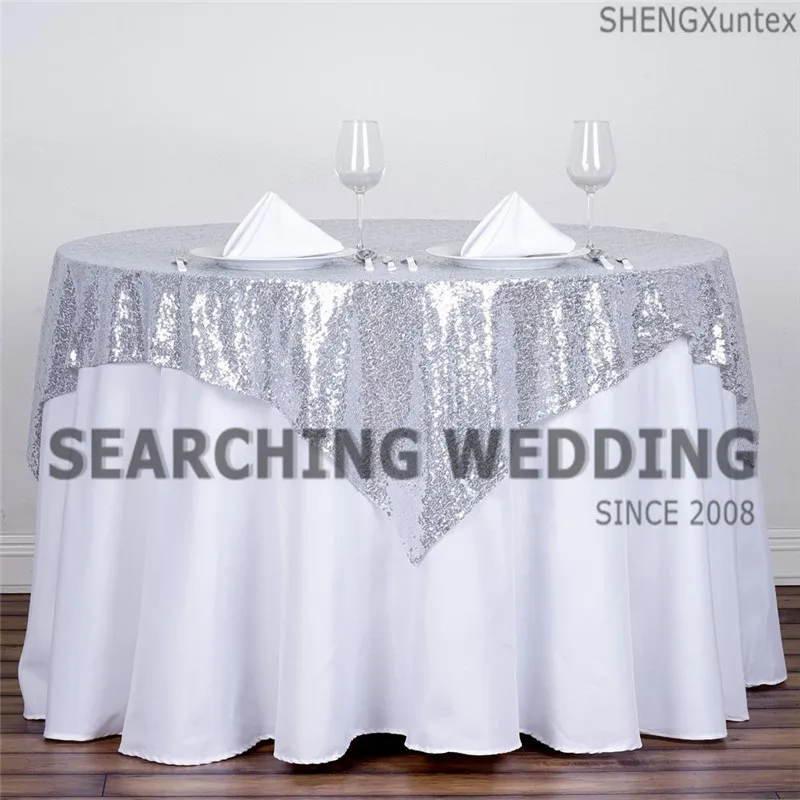 

90" x 90" Sequin Table Overlay For Wedding Table Cloth Decoration