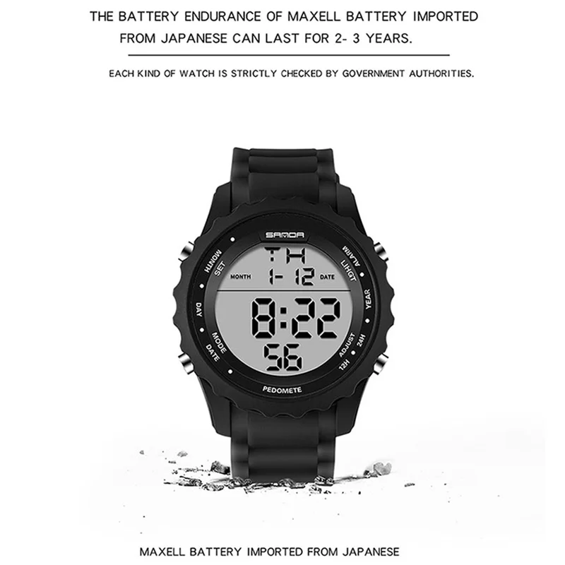 Мужские цифровые наручные часы модные спортивные многофункциональные водонепроницаемые светящиеся наручные часы 30 м