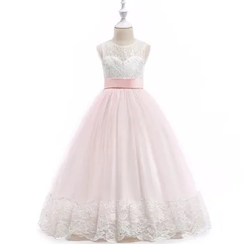 

Kids dresses for girls long dress elegant white girls wedding dress Lace teenager clothes party Dresses 6 8 10 12 14 15 16 Years