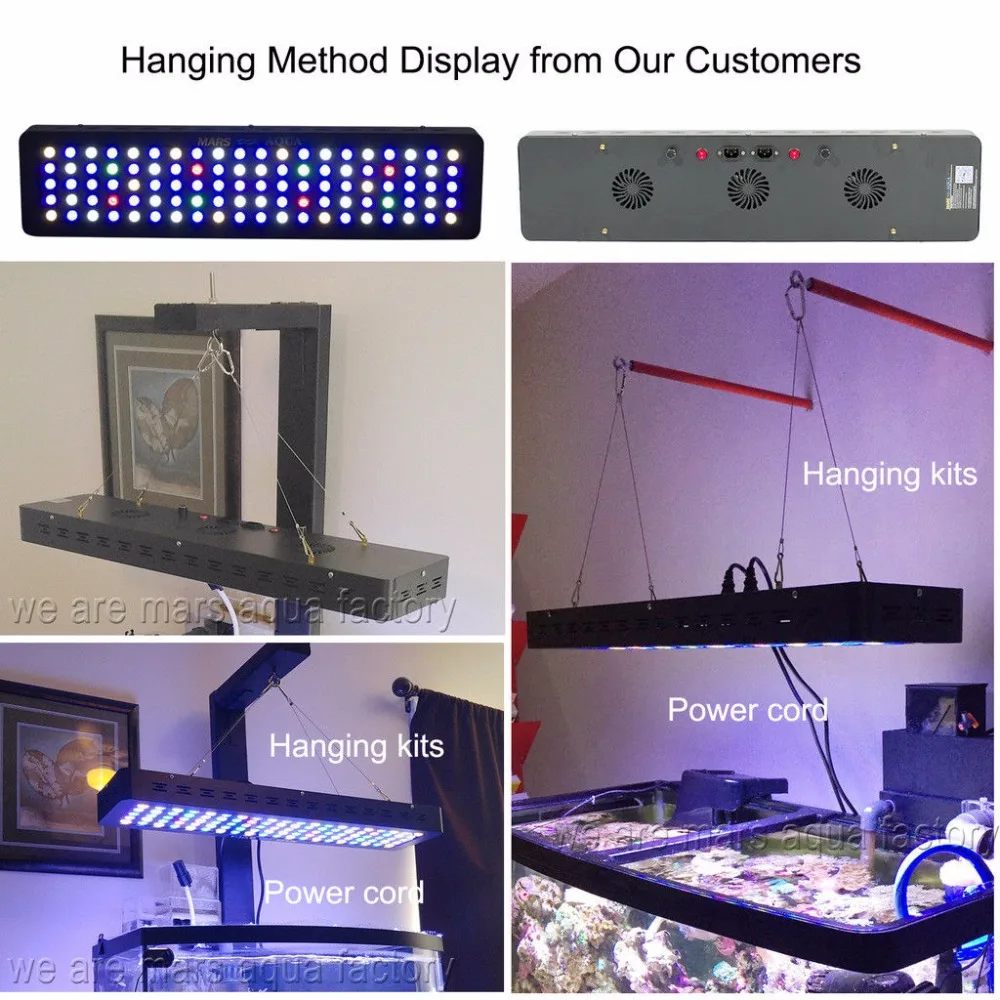MarsAqua Диммируемый 300 Вт Светодиодный светильник для аквариума полный спектр Коралловый Риф Морской