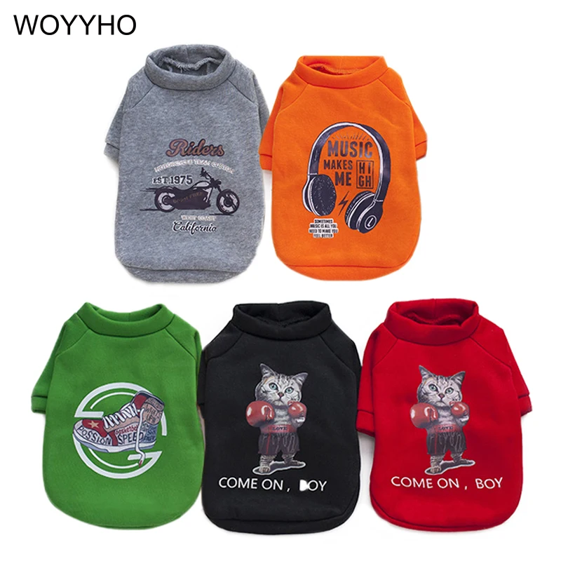 

Autumn Winter Dog Clothes Warm Soft Puppy Cat Coat Print Pattern Clothing For Small Pet Teddy Chihuahua Dogs Hoodies
