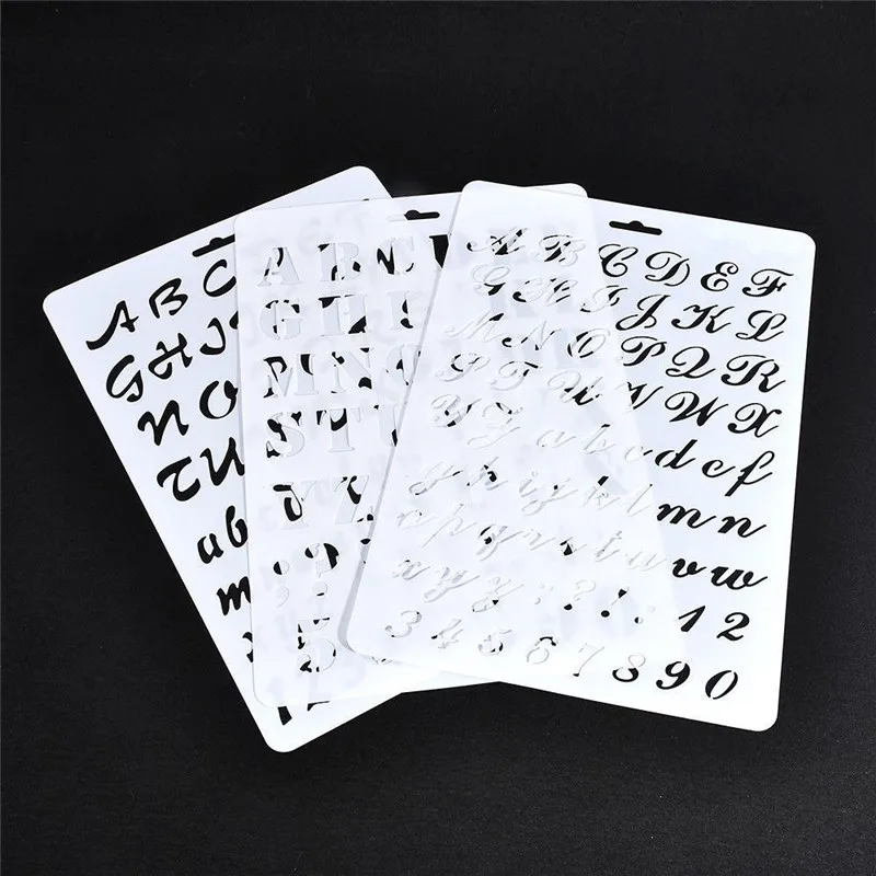 

1PC Plastic Stencils Letter Alphabet Number Layering Painting DIY Scrapbooking Paper Cards Craft Photo Album Decors Stationery