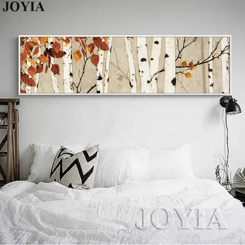 

Birch Tree Large Canvas Wall Art Bedroom Decor Abstract Painting & Calligraphy For Living Room Horizontal Rectangle No Frame