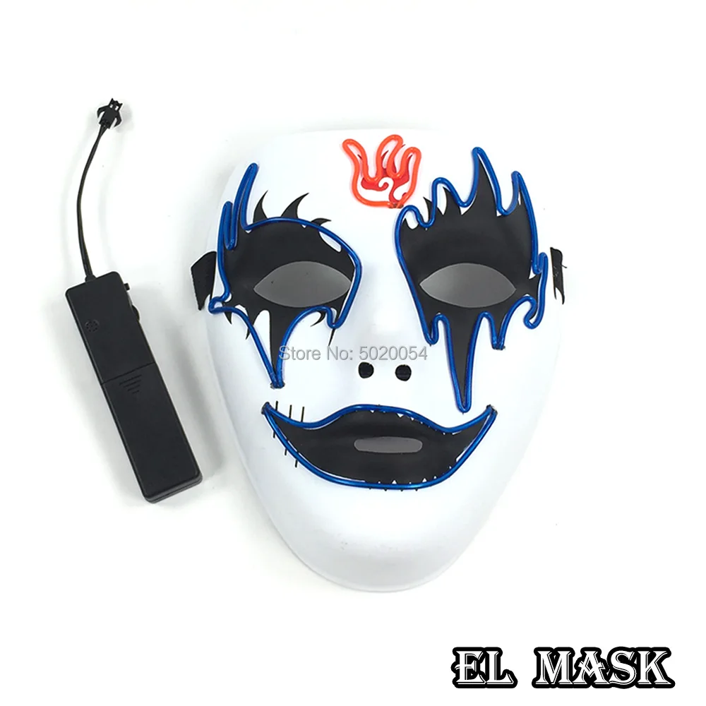 GZYUCHAO EL Mask поставки Гибкая светящаяся с электролюминесцентным проводом Маска Новинка костюм светодиодный люминесцентный светящийся маска для детей мужской подарок