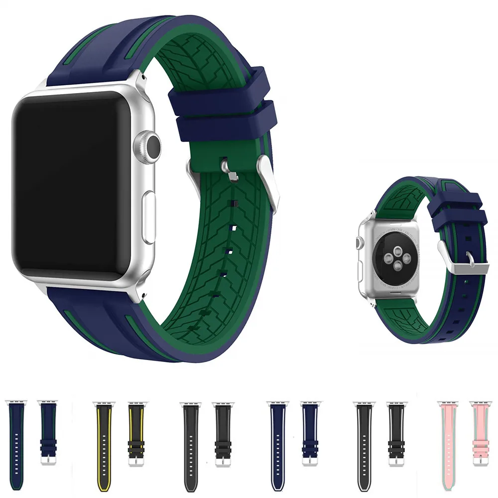 

sport silicone strap for apple watch band 42mm 38mm iwatch series 4 3 2 1 watchband replacement rubber soft bracelet accessories