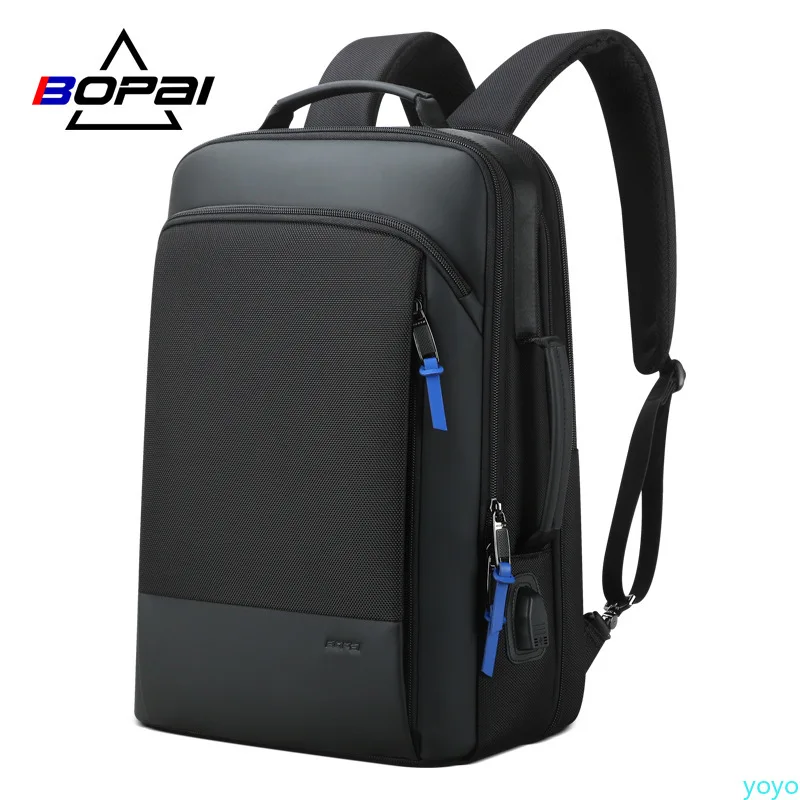 

New men's business double shoulder bag multifunctional usb double shoulder backpack large capacity computer backpack blackstable