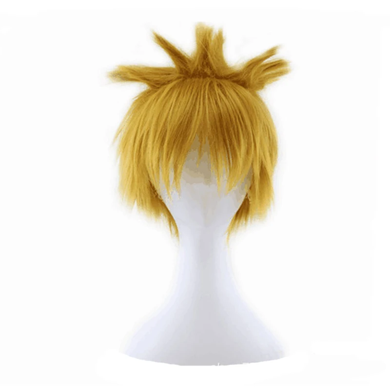 Naruto Cosplay Uzumaki Naruto Wigs Naruto Cosplay Halloween Prop Cosplay Wig for Boy and Men Short Wigs Hairpiece Costume Props - Цвет: Only wig