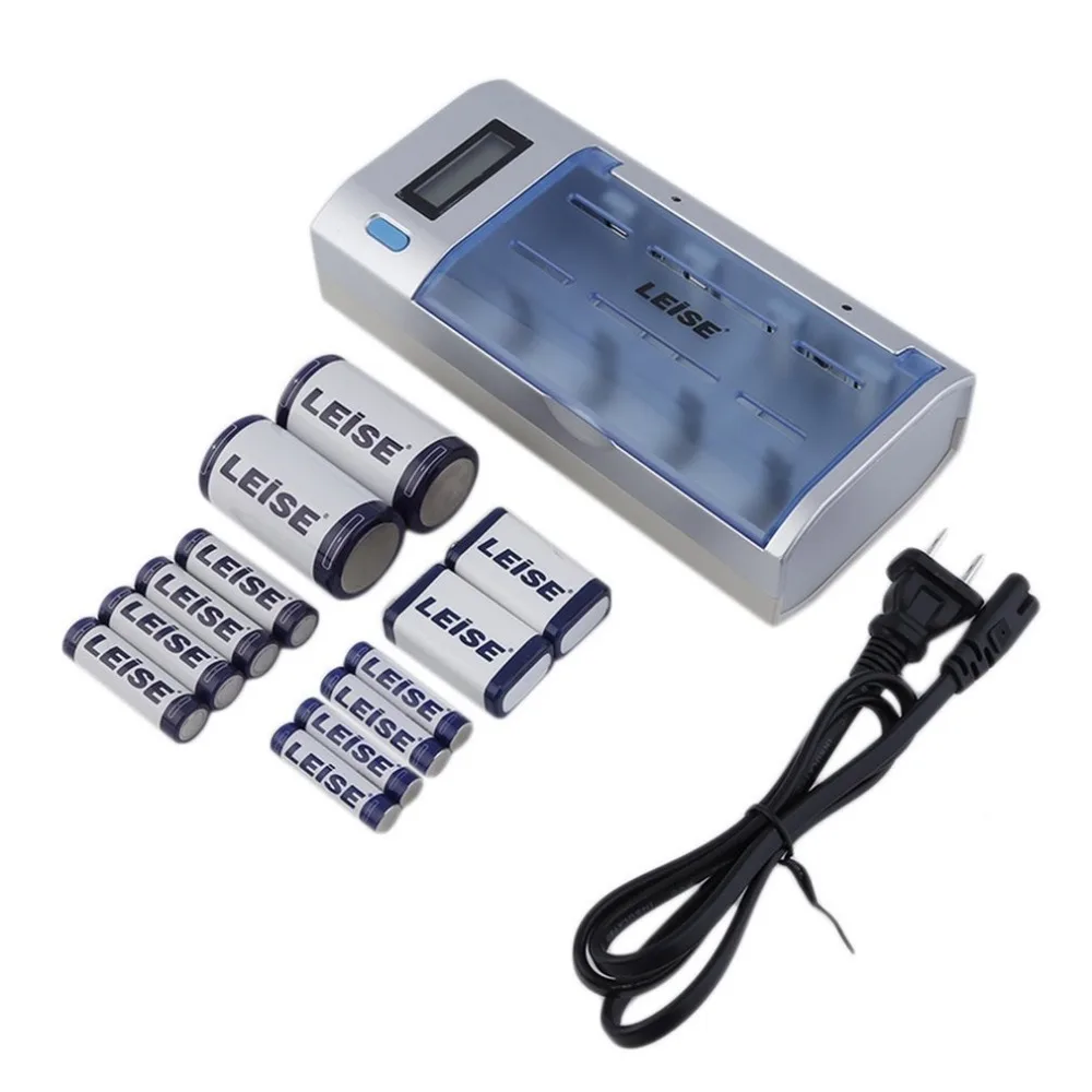

LEISE-908 Led Display Independent Charger + 2 X D Battery +4X AA battery+4 X AAA battery+ 2 X 9V Battery + 1 X Power Line